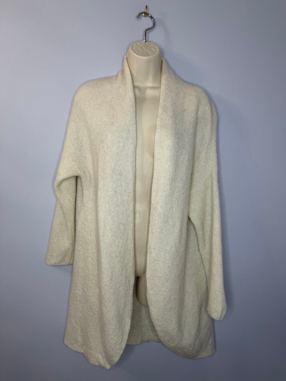 Sarah Pacini Mohair-merino Wool Cream Open Front Cardigan Cream O/S